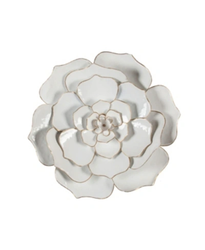 Luxen Home Flower Metal Wall Art In White