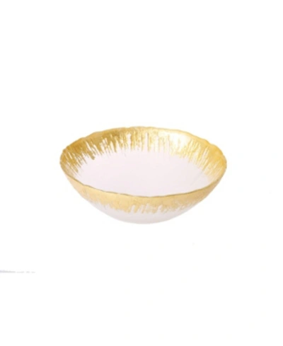 Classic Touch Individual Bowl With Flashy Gold-toned Design In Open White