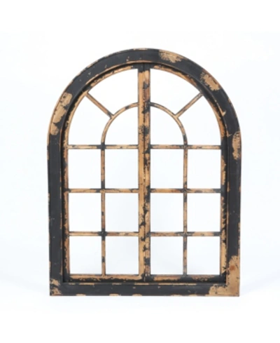 Luxen Home Wood Arched Window Wall Decor In Black