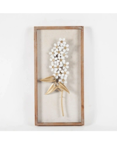 Luxen Home 2 Piece White And Gold Flower Bouquet Wall Plaque