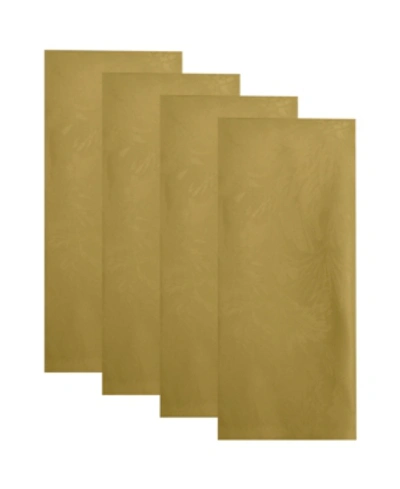 Elrene Poinsettia Elegance Jacquard Holiday Napkins, Set Of 4 In Gold