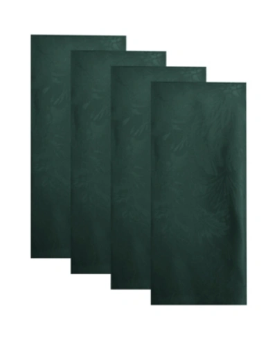 Elrene Poinsettia Elegance Jacquard Holiday Napkins, Set Of 4 In Green