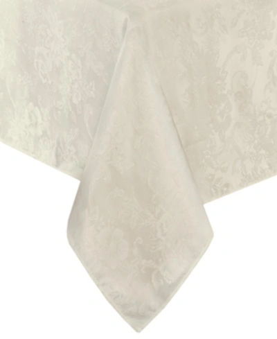 Elrene Poinsettia Elegance Jacquard Holiday Tablecloth In Ivory