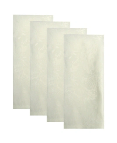 Elrene Poinsettia Elegance Jacquard Holiday Napkins, Set Of 4 In Ivory