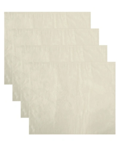 Elrene Poinsettia Elegance Jacquard Holiday Placemat, Set Of 4 In Ivory