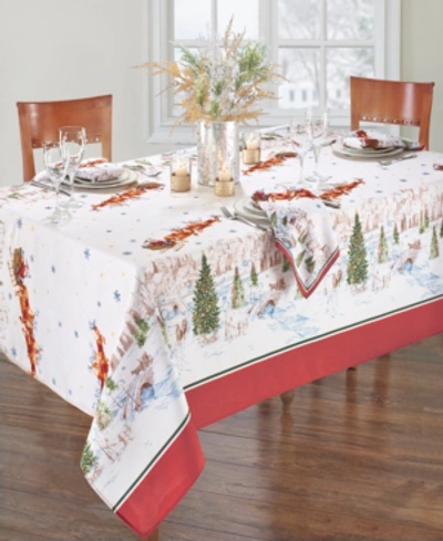 Elrene Santa's Snowy Sleighride Tablecloth In Multi