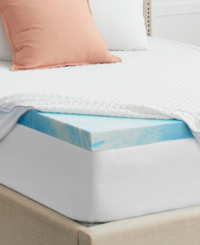 Sealy 4" Chill Gel + Comfort Mattress Topper With Pillowtop Cover, California King In Blue