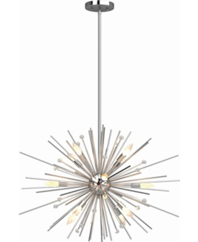 Volume Lighting Alice 12-light Down Rod Chandelier In Silver