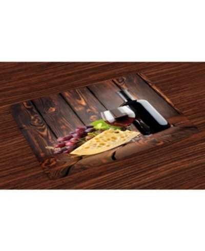 Ambesonne Wine Place Mats, Set Of 4 In Brown