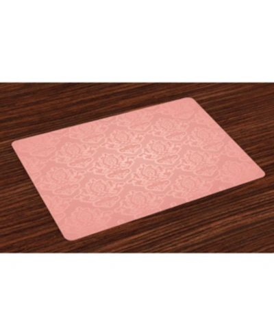 Ambesonne Peach Place Mats, Set Of 4 In Coral