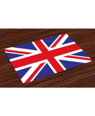 Ambesonne Union Jack Place Mats, Set Of 4 In Multi
