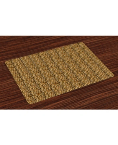 Ambesonne Leopard Print Place Mats, Set Of 4 In Orange