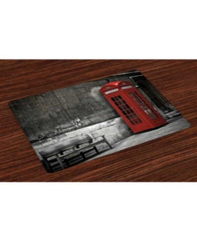 Ambesonne London Place Mats, Set Of 4 In Red