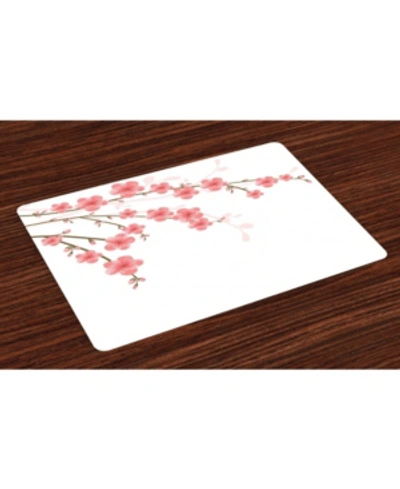 Ambesonne Floral Place Mats, Set Of 4 In Multi