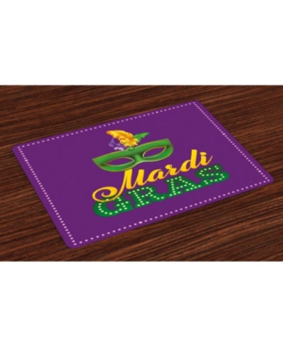 Ambesonne Mardi Gras Place Mats, Set Of 4 In Purple