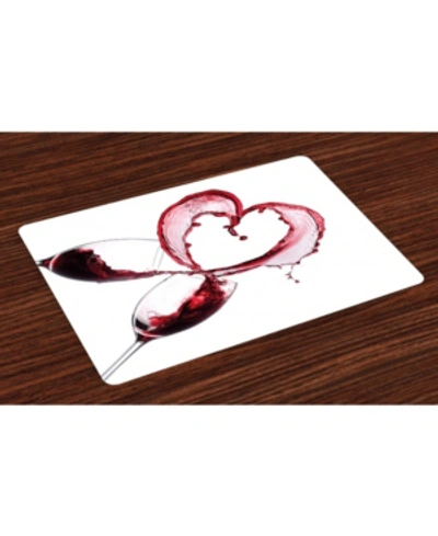 Ambesonne Wine Place Mats, Set Of 4 In Burgundy