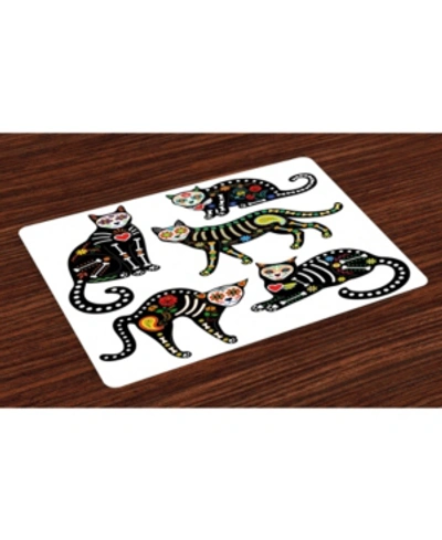 Ambesonne Sugar Skull Place Mats, Set Of 4 In Multi