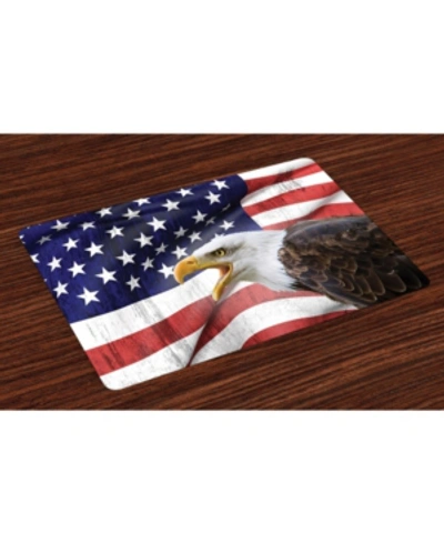 Ambesonne American Flag Place Mats, Set Of 4 In Multi