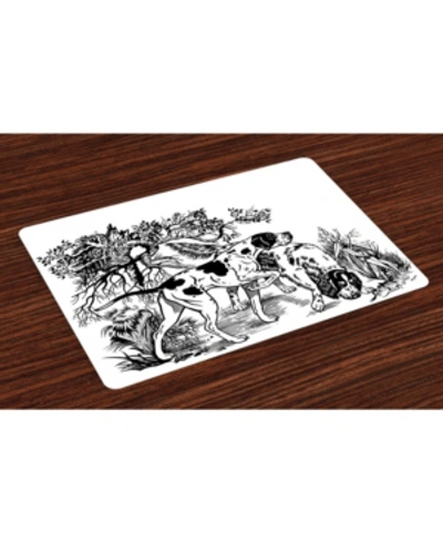 Ambesonne Hunting Place Mats, Set Of 4 In Black