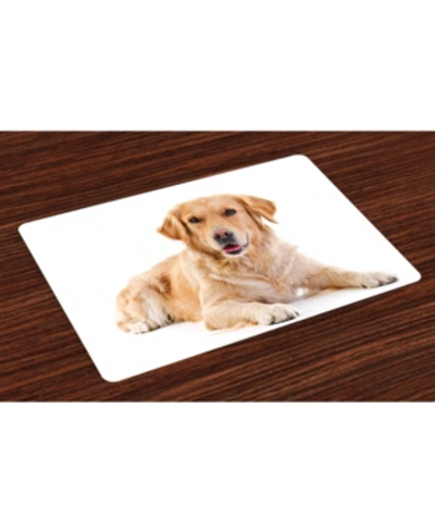 Ambesonne Golden Retriever Place Mats, Set Of 4 In Sand