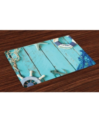Ambesonne Nautical Place Mats, Set Of 4 In Multi
