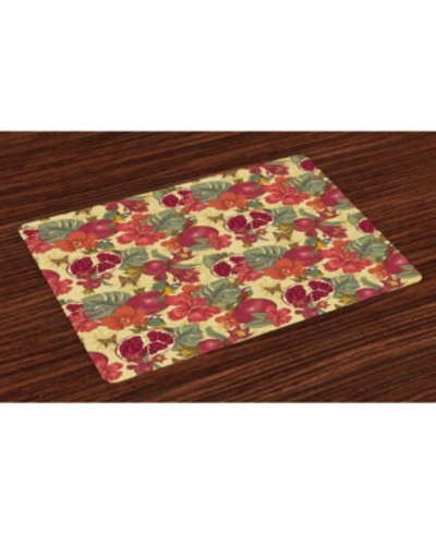 Ambesonne Place Mats, Set Of 4 In Red