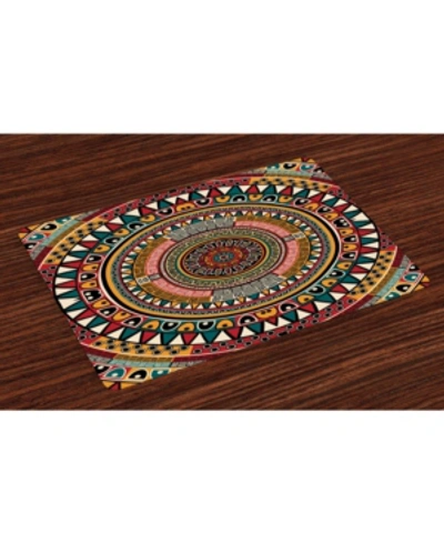 Ambesonne Tribal Place Mats, Set Of 4 In Jade