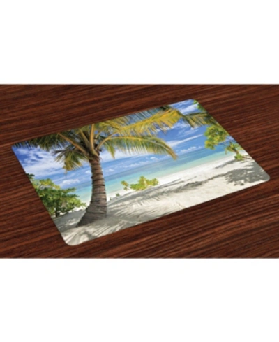 Ambesonne Palm Tree Place Mats, Set Of 4 In Multi