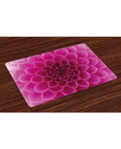 Ambesonne Floral Place Mats, Set Of 4 In Magenta