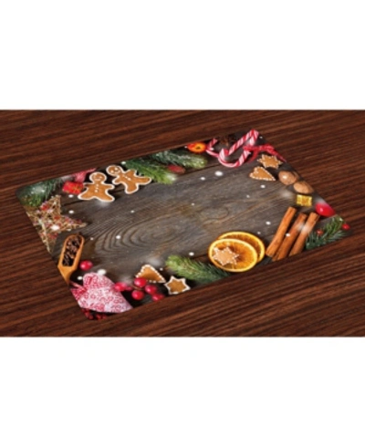 Ambesonne Gingerbread Man Place Mats, Set Of 4 In Multi