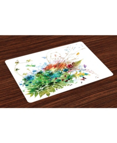 Ambesonne Watercolor Place Mats, Set Of 4 In Multi