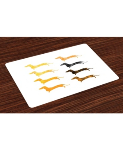 Ambesonne Dachshund Place Mats, Set Of 4 In Multi