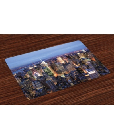 Ambesonne New York Place Mats, Set Of 4 In Blue