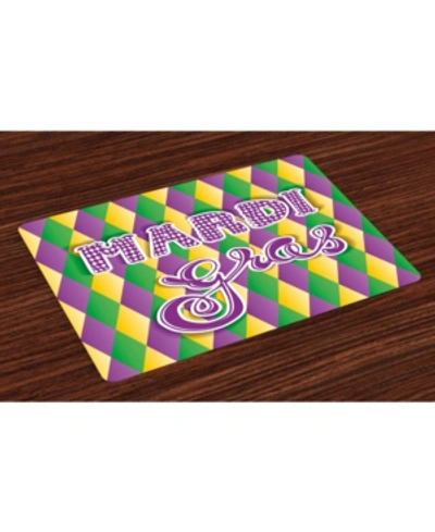 Ambesonne Mardi Gras Place Mats, Set Of 4 In Multi