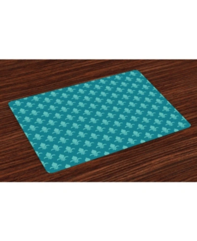 Ambesonne Fleur De Lis Place Mats, Set Of 4 In Teal