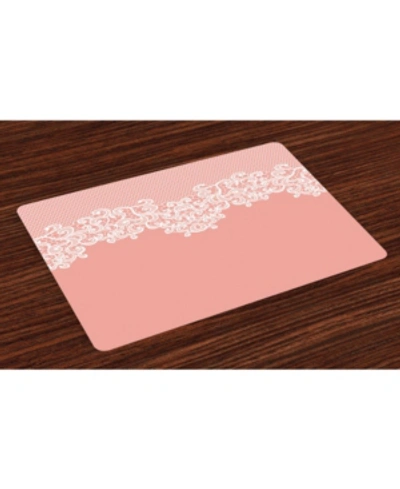 Ambesonne Peach Place Mats, Set Of 4 In Coral