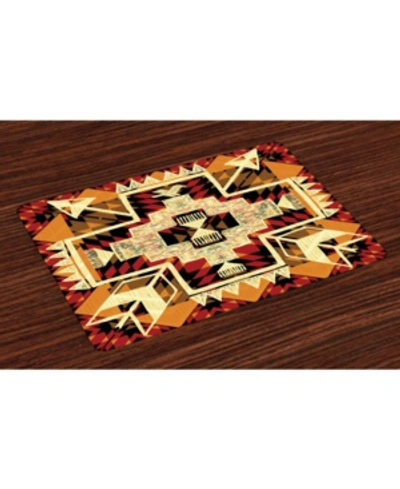 Ambesonne Arrow Place Mats, Set Of 4 In Orange