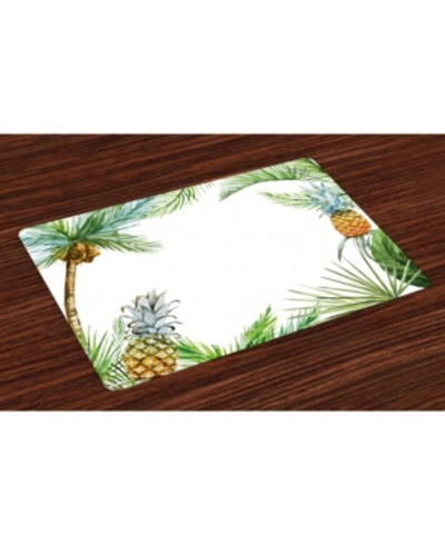 Ambesonne Pineapple Place Mats, Set Of 4 In Multi