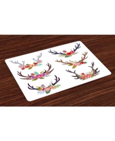 Ambesonne Antlers Place Mats, Set Of 4 In Multi