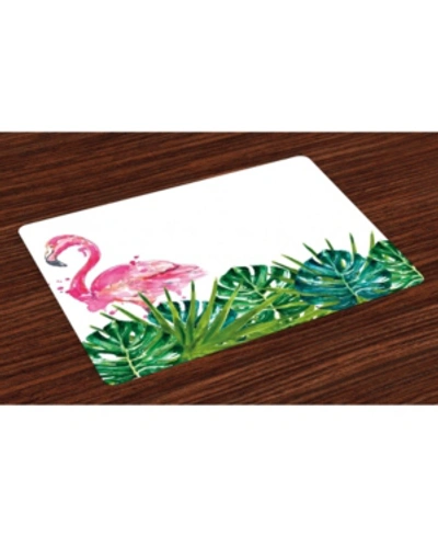 Ambesonne Tropical Place Mats, Set Of 4 In Green