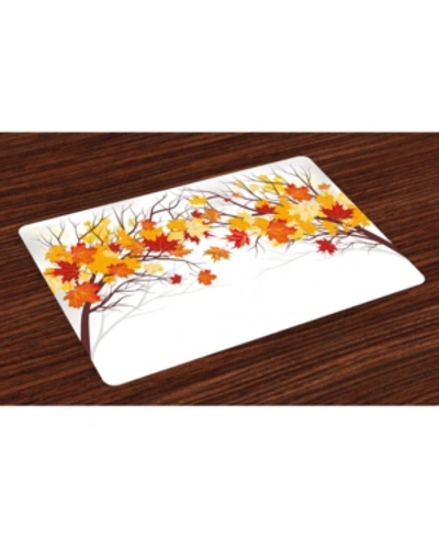 Ambesonne Fall Place Mats, Set Of 4 In Orange