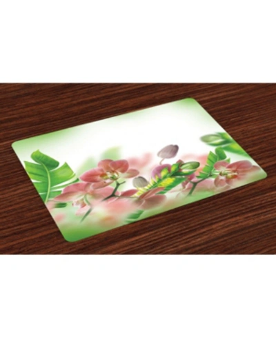 Ambesonne Tropical Place Mats, Set Of 4 In Peach