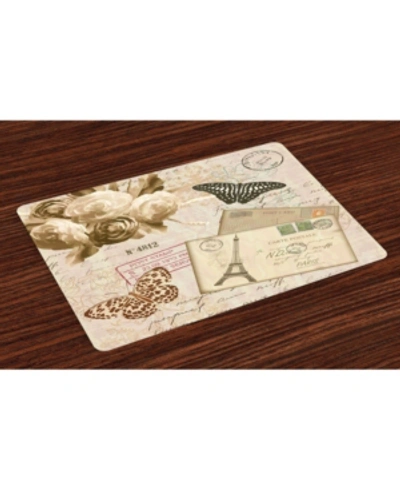 Ambesonne European Place Mats, Set Of 4 In Cream