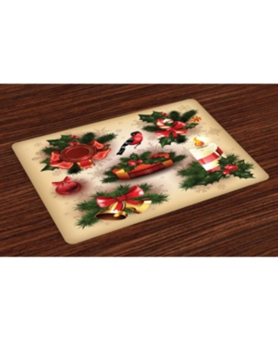Ambesonne Christmas Place Mats, Set Of 4 In Multi
