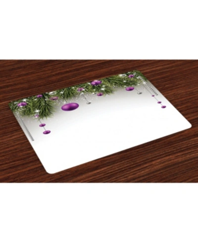 Ambesonne Christmas Place Mats, Set Of 4 In Purple