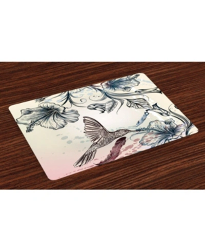 Ambesonne Hummingbird Place Mats, Set Of 4 In Teal