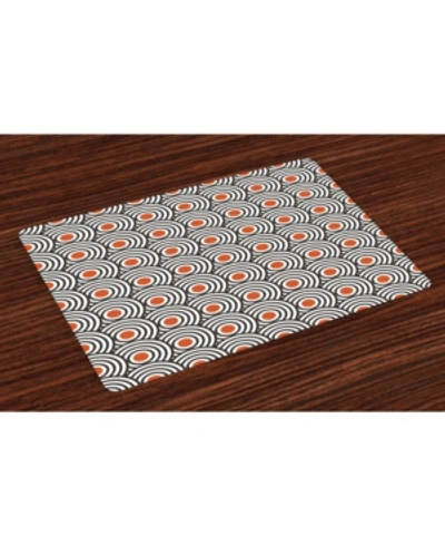 Ambesonne Modern Art Place Mats, Set Of 4 In Orange