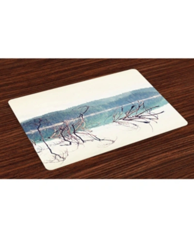 Ambesonne Driftwood Place Mats, Set Of 4 In Cream