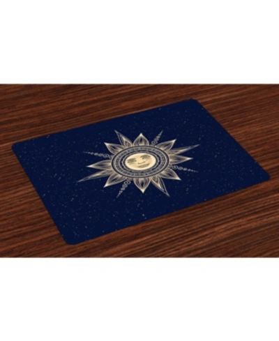 Ambesonne Psychedelic Place Mats, Set Of 4 In Multi