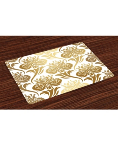 Ambesonne Damask Place Mats, Set Of 4 In Multi